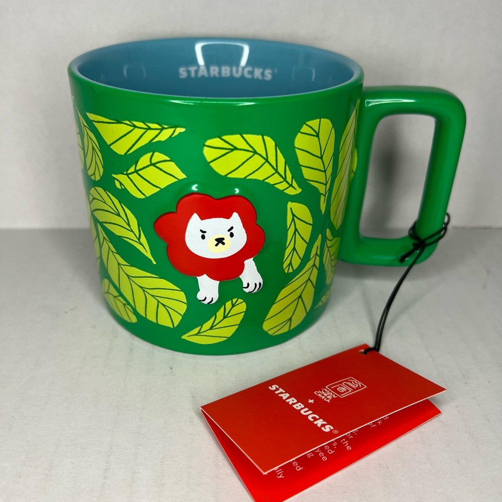 Starbucks Monyee Chau Chinese American Artist Collab Summer Jungle Mug FlowerCat
